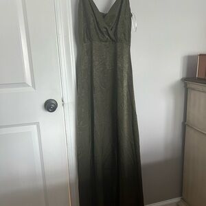 Lulu's Green Sleeveless Cowl Neck Gown for Prom